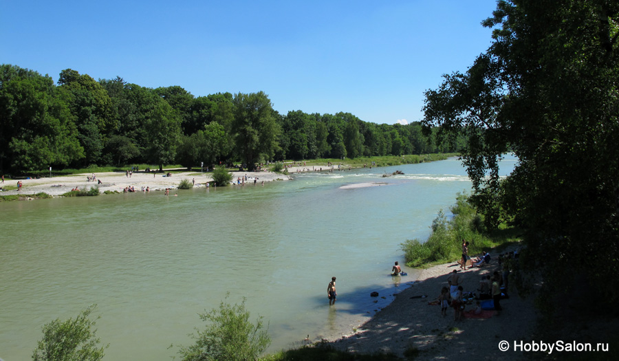 Река Изар в Мюнхене